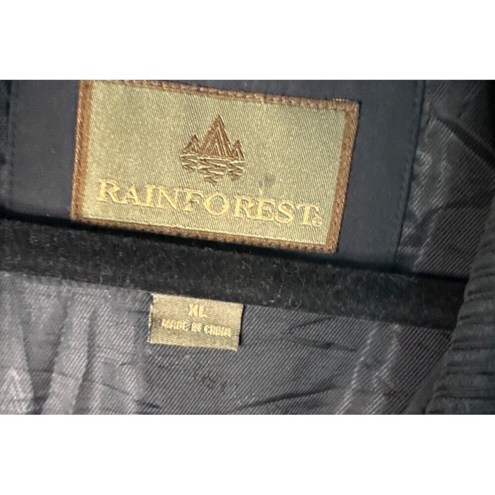 Rainforest Mens XL Black Field Jacket Thermolite Insulated Utility Corduroy neck - Picture 7 of 9